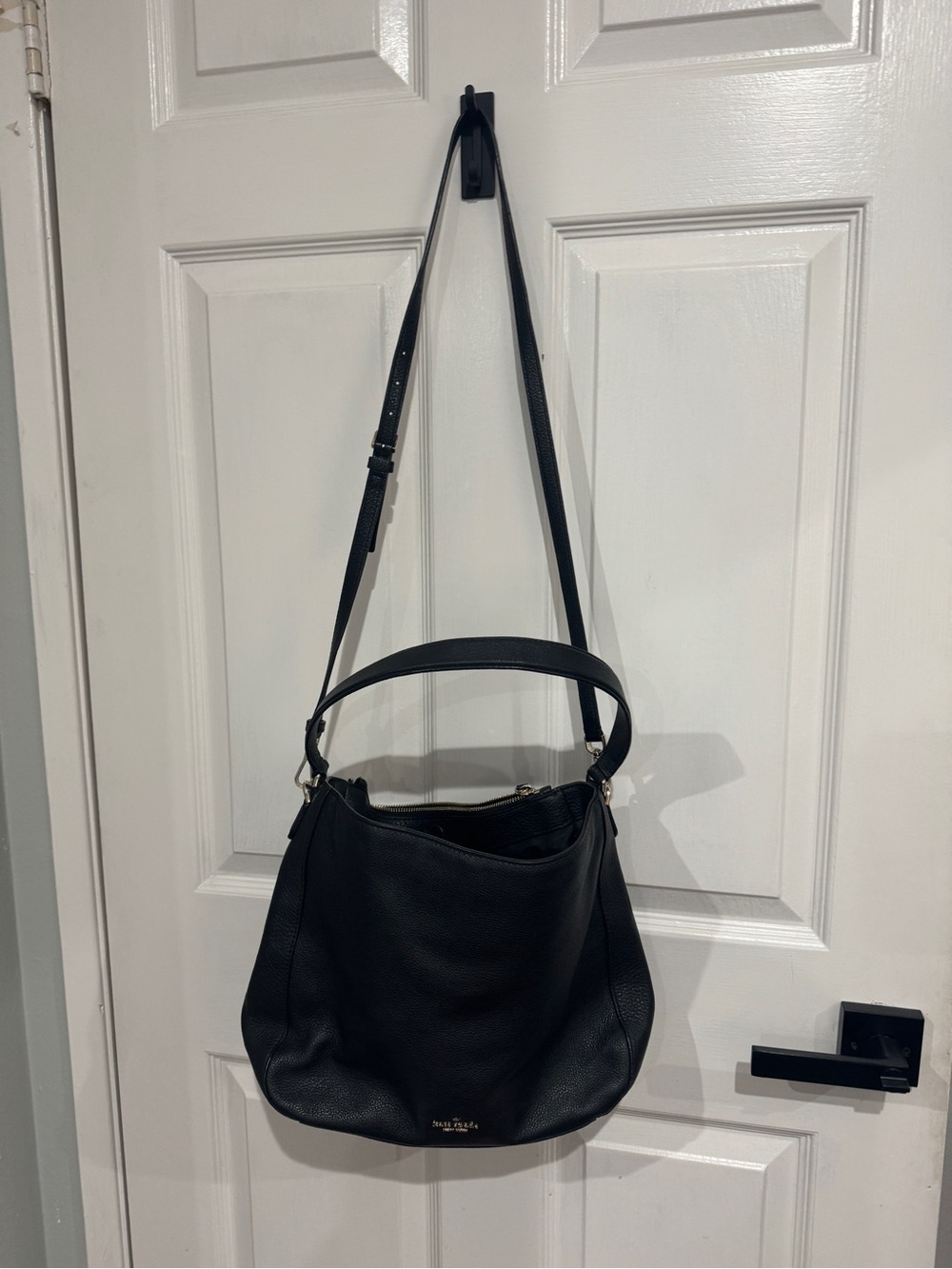 kate spade Black Leather Shoulder Hobo Bag